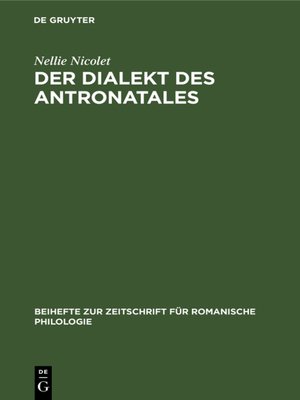 cover image of Der Dialekt des Antronatales